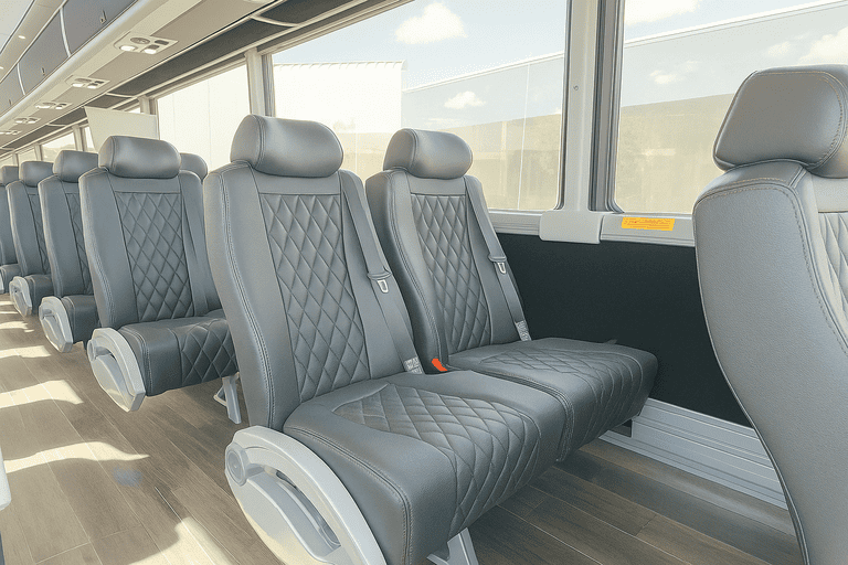 interior of Rio Rancho Coach Bus Service charter bus
