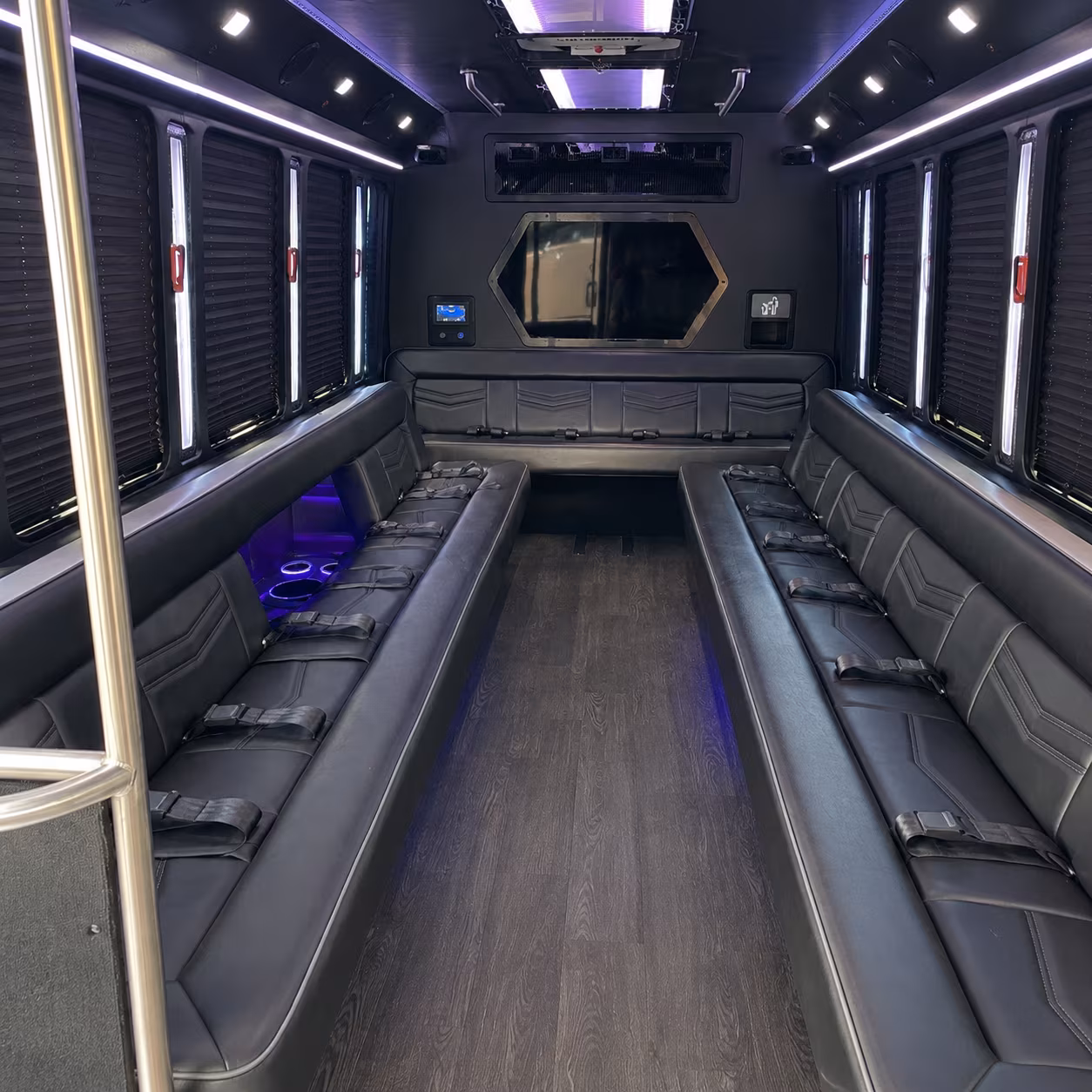 rio rancho 18 passenger party bus interior