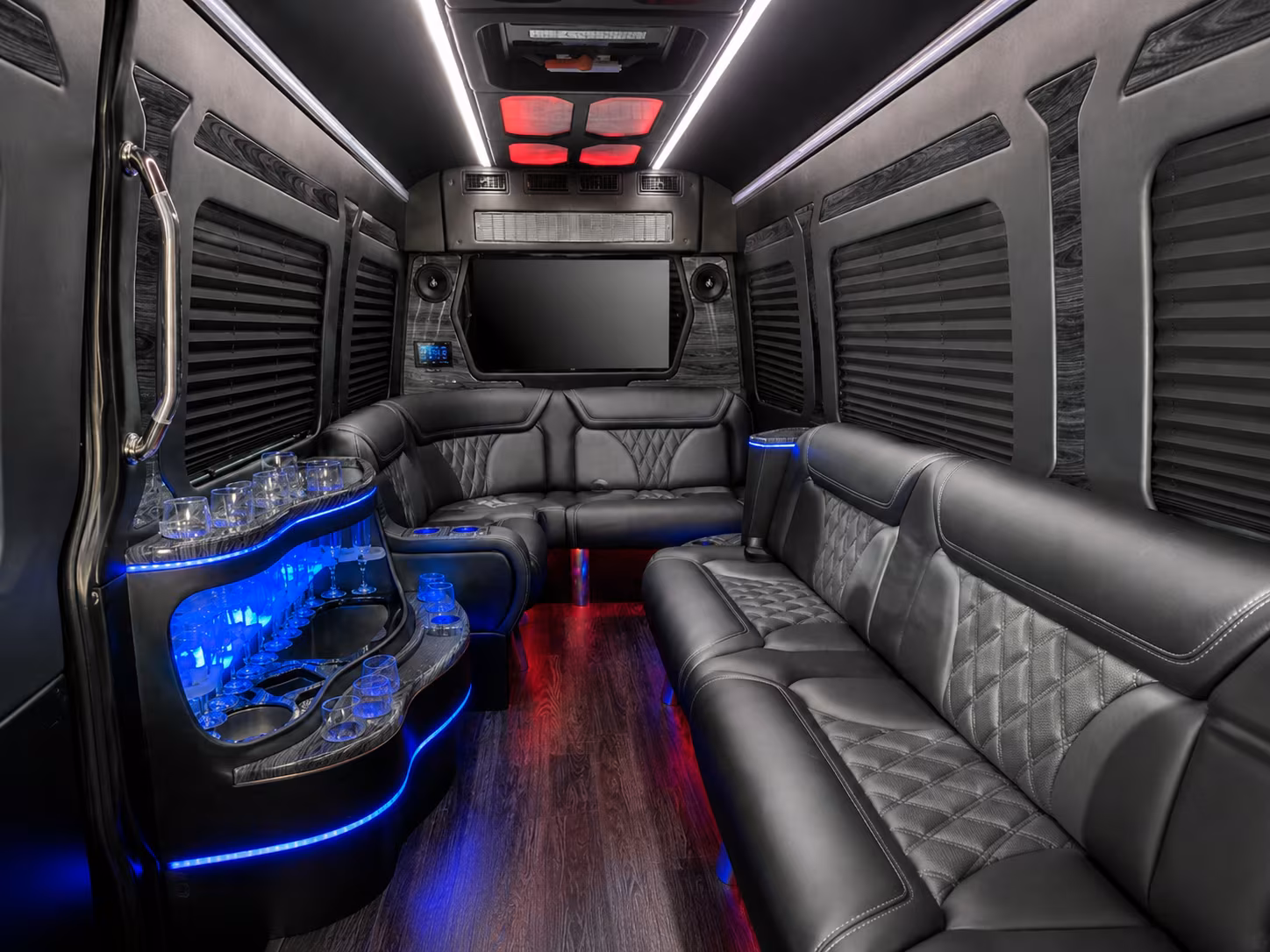 rio rancho 50 passenger party bus interior